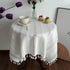 Gernaice 36x36 Inch Rustic Stripe Embroidered Tablecloth Heavy Small Square Tassel Cotton Linen Table Cloth Wrinkle