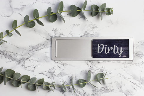 Dishwasher Magnet Clean Dirty Sign, Strong Universal Indicator for Kitchen Organization, Rustic Black and White