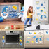 Whaline 17Pcs Hanukkah Fridge Magnets, Yellow Blue White Happy Hanukkah Magnetic Stickers for Holiday Decor