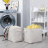 Bidtakay Fabric Beige Baskets, Extra Large Organization Baskets for Clothes, Set of 2 Collapsible Storage Bins