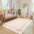 5x7 GarveeHome Scalloped Bow Rug for Living Room, Solid Beige Rug for Dorm, Washable Rugs Soft Low Pile Non Slip