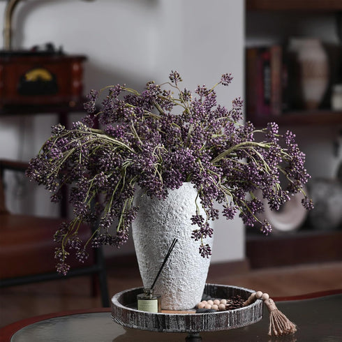 Thiccywoov 6 (32 Inch) Pcs Plum Faux Berry Stems Artificial Dusty Sedum Berry Stems Picks Branches Faux Spray for DIY