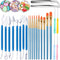 24 Pieces Cake Decorating Tool Set - Cookie Decorating Fondant Tools, Brushes, Sugar Stir Needle, Tweezer (Blue)