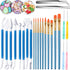 24 Pieces Cake Decorating Tool Set - Cookie Decorating Fondant Tools, Brushes, Sugar Stir Needle, Tweezer (Blue)