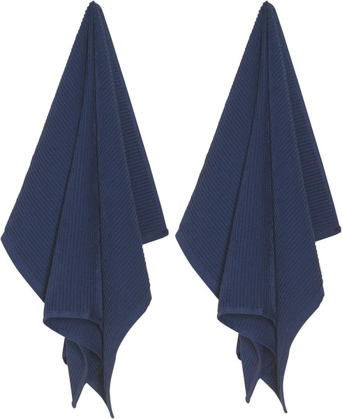 Now Designs Ripple Kitchen Towel, Set of 2, Indigo