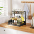 VUSIGN Under Sink Organizer and Storage (2 Pack) - Slide Out Cabinet Organizer, Pull Out Sink Shelf for Kitchen, Black