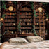 Spenlife 44"x60" Retro Bookshelf Tapestry Wall Decorative Tapestry Bookshelf Tapestries Wall Hanging for Bedroom Living