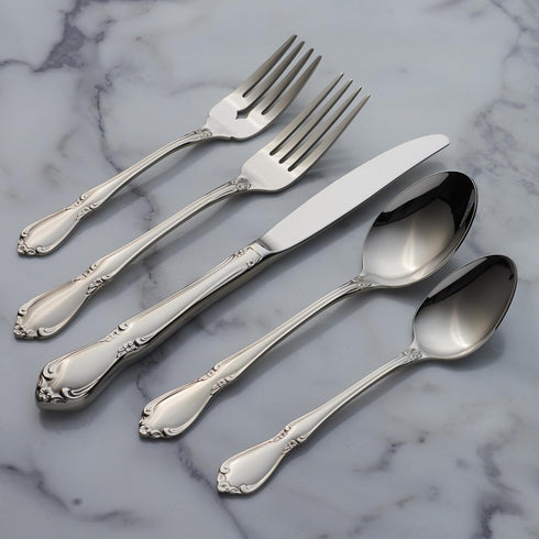 Oneida Chateau Fine Flatware Set, 18/8 Stainless Steel, Set of 4 Salad Forks