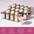 Set, 4-Ounce 20-Piece, Paris Hilton Glass Spice Jar Storage Empty Spice Jars with Labels, Shaker Caps and Metal Lids
