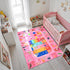 3x5 Pink Kids Rug for Playroom Classroom, ABC Alphabet Numbers Play Toddlers Rugs, Learning Educational Bedroom Floor