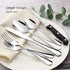 E-far 24-Piece Silverware Set with Steak Knives, Stainless Steel Flatware Cutlery for 4, Spoons, Forks, Knives, Simple