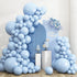 RUBFAC 135pcs Light Baby Blue Balloons Different Sizes 18 12 10 5