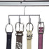 Mawa by Reston Lloyd Non-Slip Clothes Hanger for Belts, Set of 2, Style GH, Silver with 4 Hooks