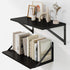 Heimlove Black Deep Floating Shelves for Wall, 16W x 8D Wood Wall