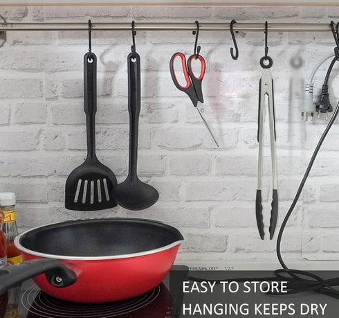 Long Kitchen Grill Tongs, Heavy Duty Stainless Steel with Locking Heat Resistant Non-Stick Silicone Tips