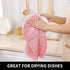 Homaxy 100% Cotton Terry Kitchen Dish Cloths - Ultra Soft and Absorbent 6 Pack, 12 x 12 Inches, Pink