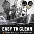 Walfos Silicone Whisk, 7+9in Mini Whisks for Non-Scratch Cookware, Perfect for Whisking, Beating, Blending, Black