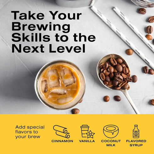 Bean Envy Cold Brew Coffee Maker - 32 oz Glass Iced Tea & Coffee Maker with Silicone Cap & Base