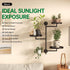 3 Rotating Window Wall Plant Shelves Stand Holder, Tiered Metal Floating Plant Shelf Hanger Indoor , Window Sill Gifts