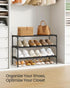 3-Tier Closet, 11.8 24.5 19.1 Inches, ULSA123BH01 SONGMICS Shoe Rack for Compact Metal Shoe Organizer Shelf