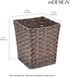 mDesign Small Woven Basket Trash Can - Square Wastebasket for Bathrooms, Kitchens, and Utility Rooms