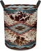 Western Aztec Cow Print Baby Laundry Hamper, Waterproof Storage Bin for Clothes Organizer, Room Decor