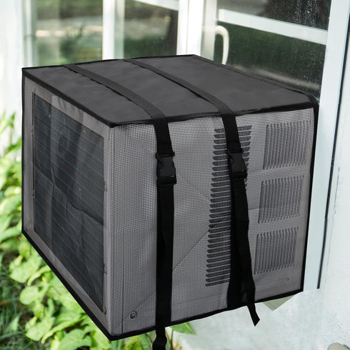 Luxiv Mesh Window Air Conditioner Cover - Black Dust-Proof Waterproof AC Cover for Outdoor Use (17Wx12Dx13H)