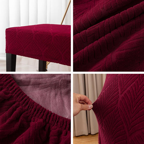 Waterproof Dining Room Bench Covers, Stretch Jacquard Bench Seat Protector Cover, Rectangular Bench Cover for bedrooms