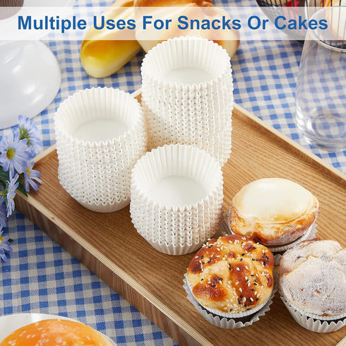 1000 Count Cupcake Liners for Baking, Bulk Paper Cupcake Wrappers for Candy Cooking - White, Mini Size