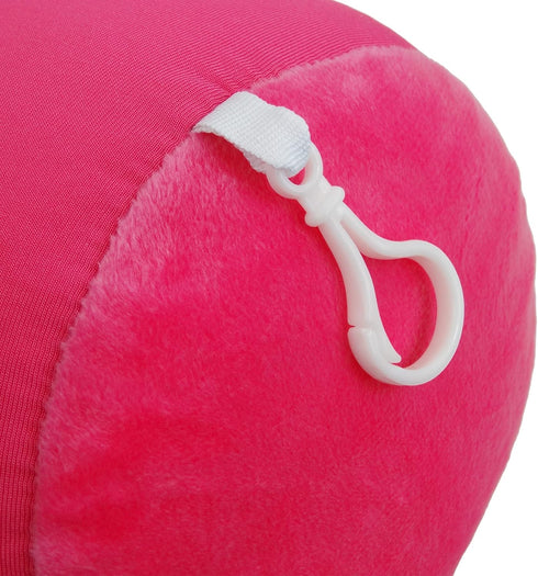 Microbead Bolster Tube Travel Pillow, Compact Neck Roll, Soft Lumbar Support, Pink