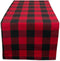 DII Buffalo Check Collection, Classic Farmhouse Table Runner, 14x108, Red & Black