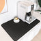 PoYang Coffee Mat, 16"x24" Rubber Backed Coffee Bar Mat, Absorbent Dish Drying Mat for Countertops (Black)