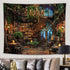 59Wx51H Inch Riyidecor Magical Library Tapestry Fairy Tale Mysterious Mysty Bookshelf Wall Hanging Study Magic Book
