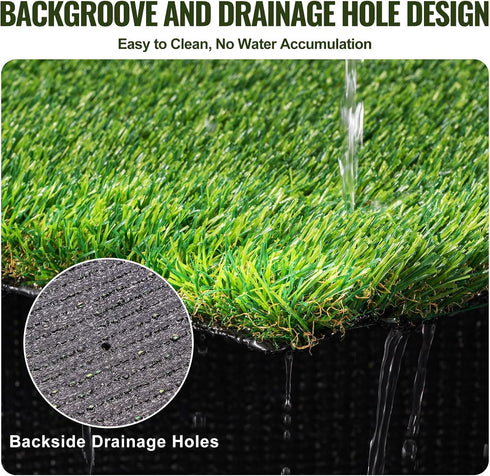 4 6 1.38" VEVOR Artifical Grass Turf, x ft Thick Grass Rug Indoor Outdoor, Realistic Synthetic Grass Mat with Drainage