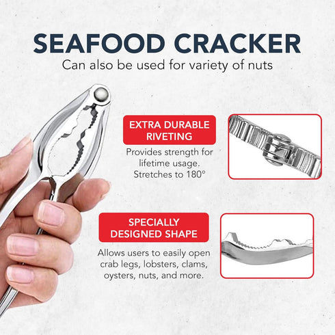 Set 4 Crab Leg Crackers and Picks, of Easy-to-Use Lobster Crackers & Stainless Steel Lobster Picks, Crab Crackers