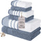 Modern Threads 6-Piece Towel Set 100% Cotton, Quick Dry, Ultra Absorbent Includes
