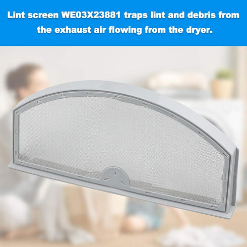 Upgraded WE03X23881 Dryer Lint Screen Filter Replacement for GE Dryer, Stainless Steel Metal Screen with Cleaner Kit