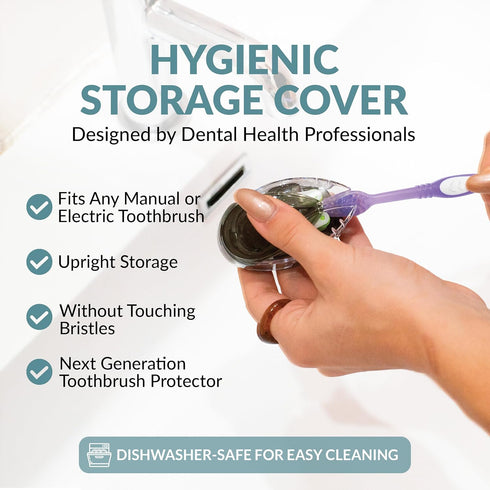 Hygienic Toothbrush Holder with Cap - Family Protection