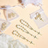 Junkin 30 Pieces Baptism Rosary, Acrylic Rosary Beads in Ivory Color with Gold Plated Faux Pearls and Organza Bags