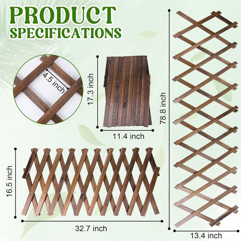Wood Lattice Fence Panels for Outside 13.4"x78.8" Expandable Natural Wooden Wall Trellis Board Decorative Lattice Trellis Frame for Climbing Plants Vine Ivy Rose Outdoor Balcony Garden 1 Pcs by Miuwauer