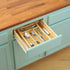 JoyJolt Bamboo Expandable Drawer Organizer for Kitchen Utensils, Adjustable Cutlery Tray with 4-6 Slots