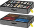 Under Bed Shoe Storage Organizer, Fits 16 Pairs Shoes and 4 Pairs Boots, Extra Large Bins for Closet, Black, Set of 2