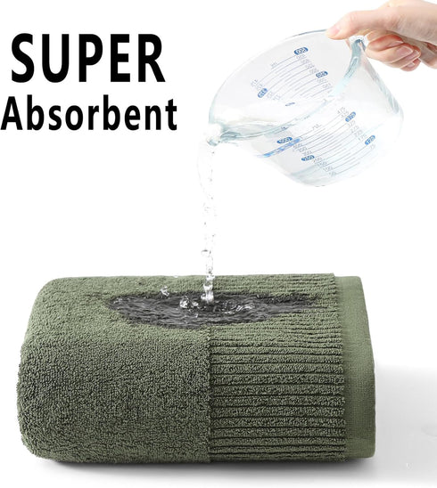 27.5x55 Inches Set 6 100 650GSM Green,6PCS) YTYC Luxury Bath Towels of Large, Percent Cotton Super Absorbent Soft