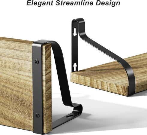 Set 3, Love-KANKEI Floating Shelves Wall Mounted of Rustic Wood Wall Storage Shelves for Bedroom, Living Room