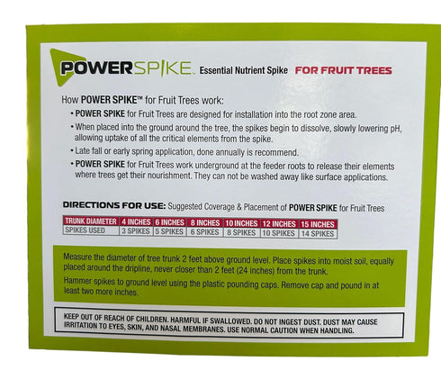 Power Spike Common (10 3.2 Lbs) for Fruit Trees. Essential Nutrient Spike formulated to Feed All Types of Fruit Trees