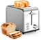 YSSOA Stainless Steel 2 Slice Toaster with Extra Wide Slot, 6 Shade Settings, Compact Oven, Silver