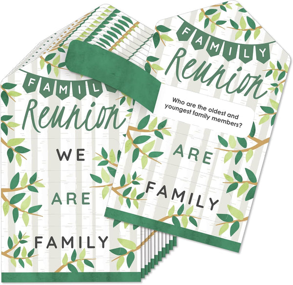 Big Dot of Happiness Family Tree Reunion - Family Gathering Party Game Pickle Cards - Set of 12 Conversation Starters