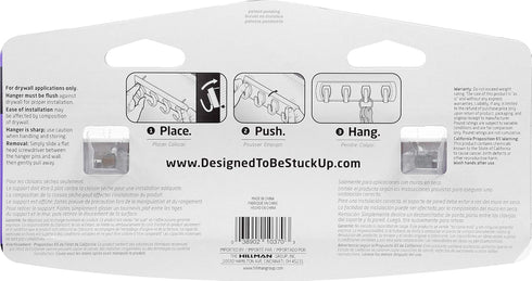 HIGH & MIGHTY 515305 Key Rail Organizer Hook Rail | Easy Tool-Free Installation | Holds up to 5lbs, Small, White &