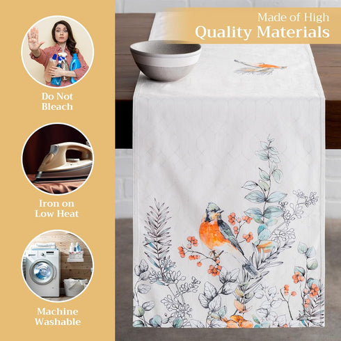 Maison d' Hermine Table Runner 100% Cotton Double Layer 72 inches Long for Home Kitchen Dining Party Decor