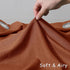 Terracotta Linen Curtains, 84 Inch Length 2 Panels Set for Living Dining Room, Light Filtering Semi Sheer Drapes